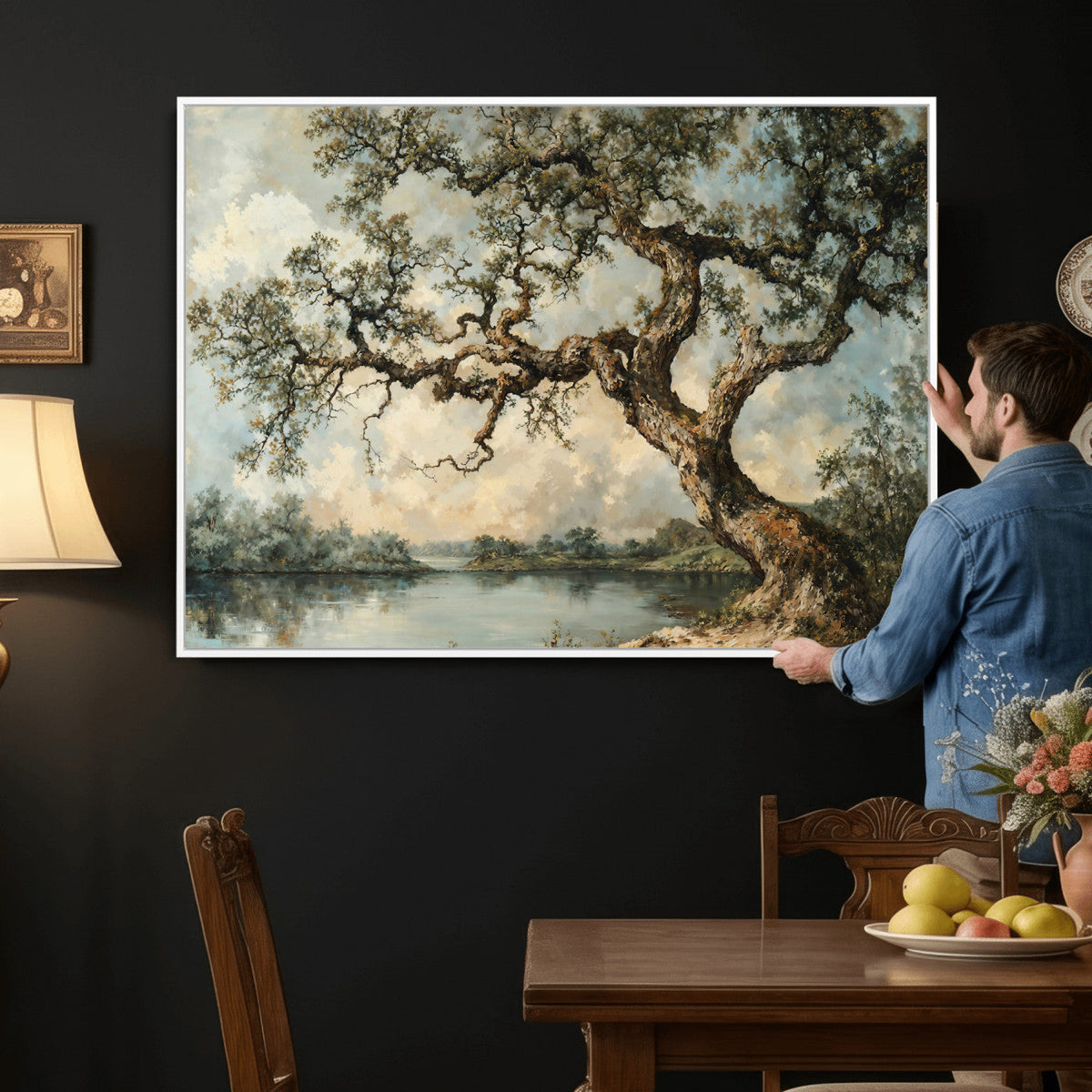Old Oak Tree Canvas Wall Art, Turner Inspired Romantic