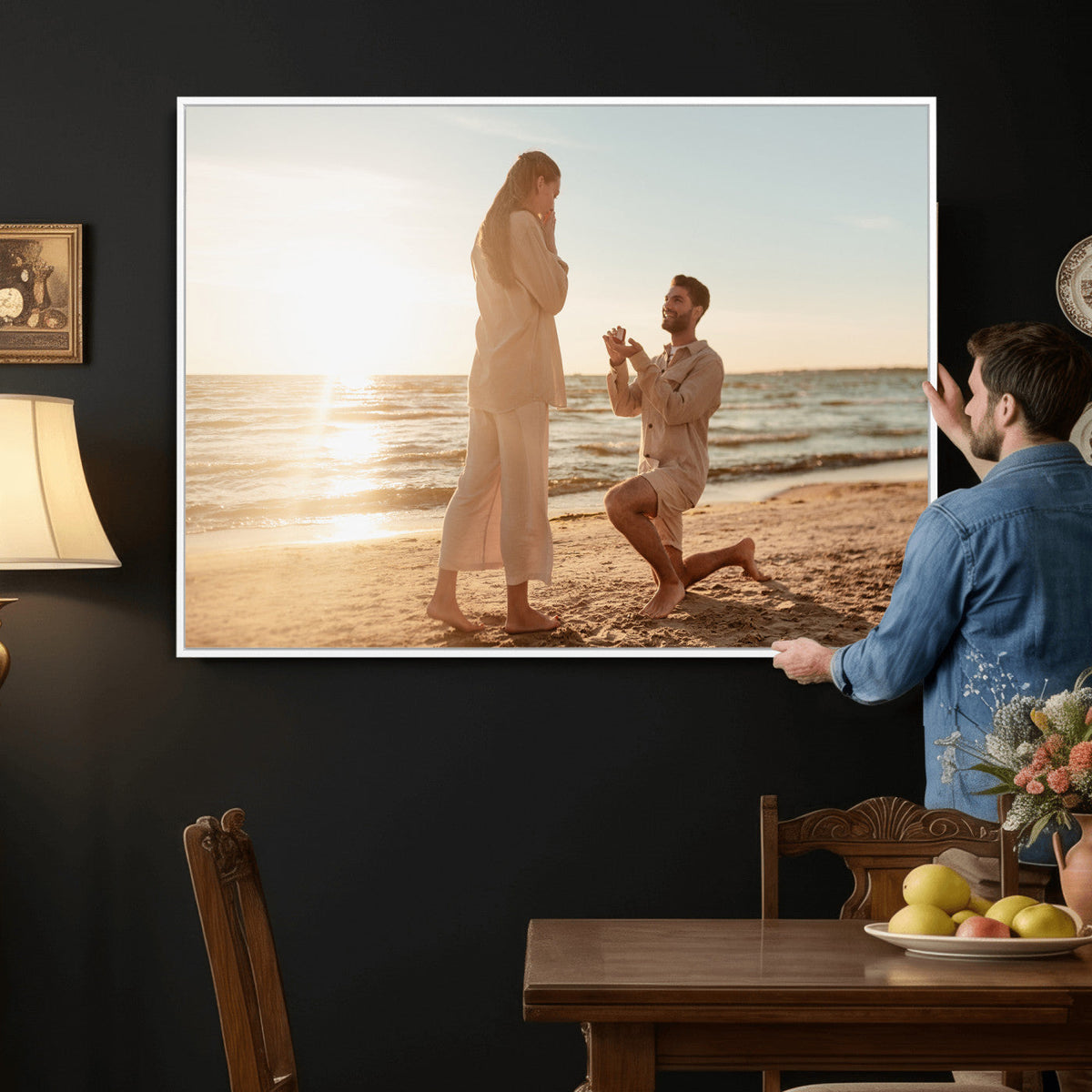 Custom Photo Framed Canvas Wall Art, Personalized Picture Print