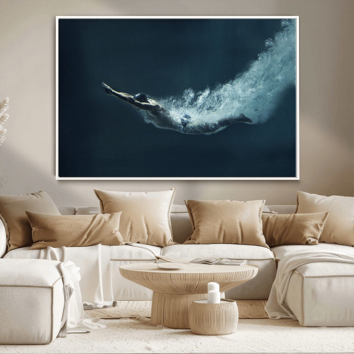Swimmer Wall Art Canvas Print
