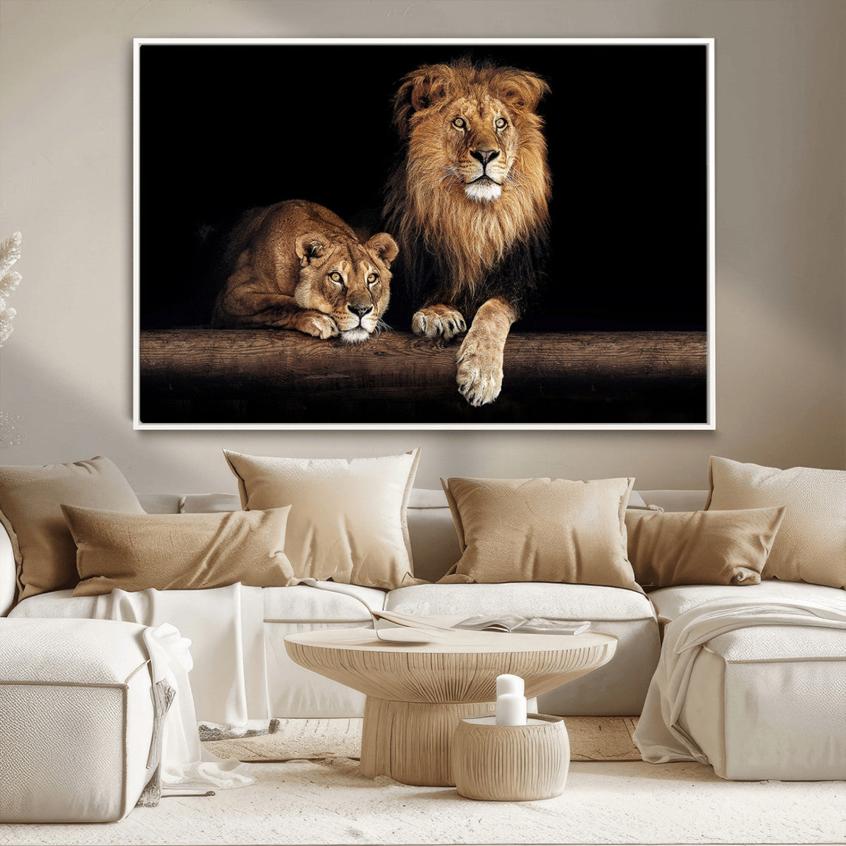 Lion Canvas Wall Art – Majestic Animal Print Artwork for