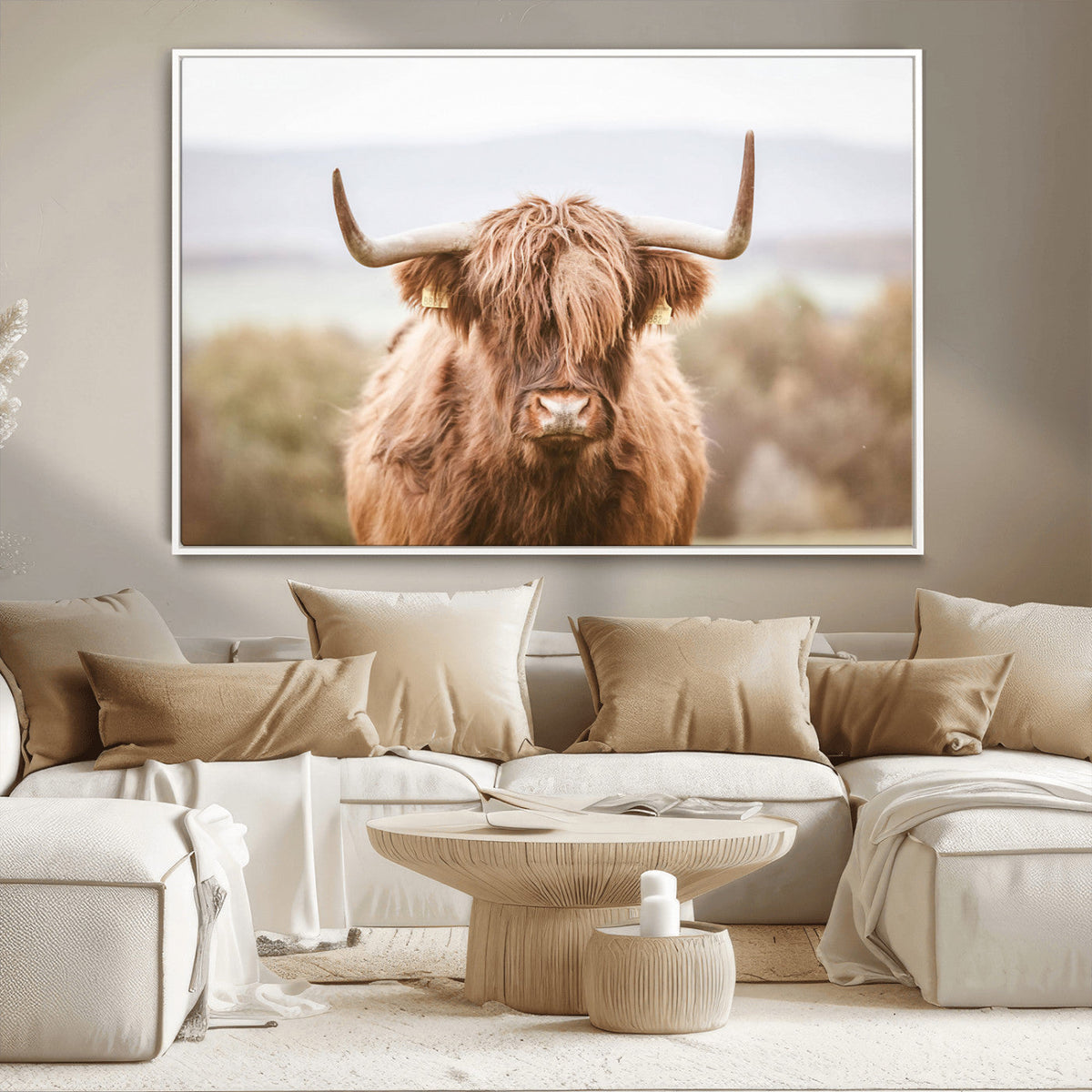 Scottish Serene Highland Cow Canvas Wall Art – Serene