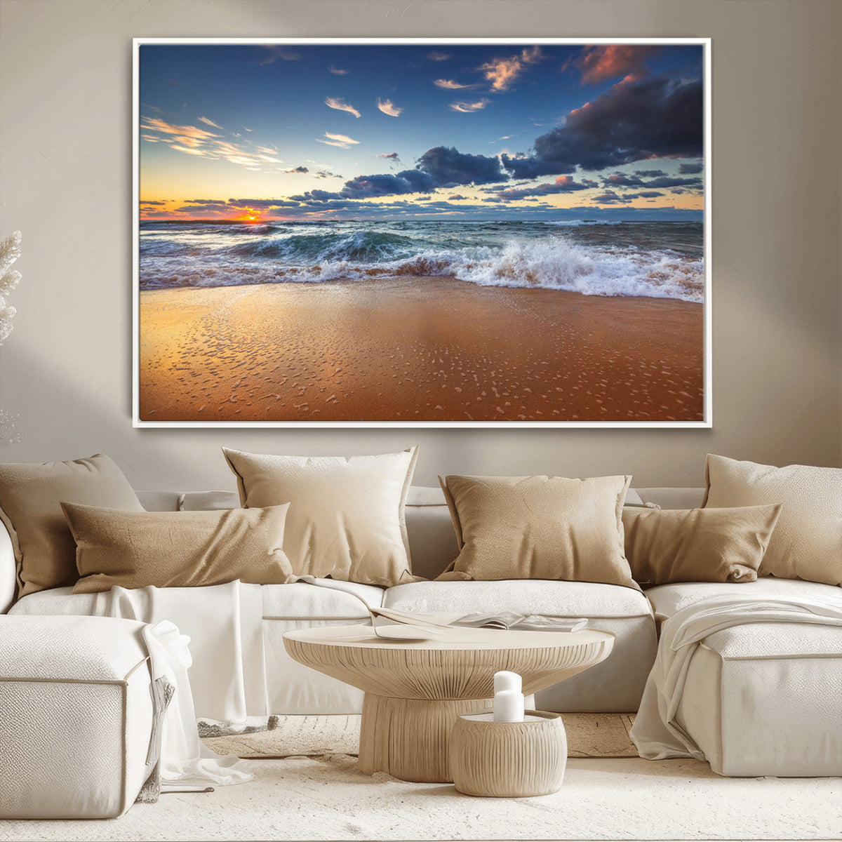 Beach Canvas Wall Art - Coastal Seascape Print for Living