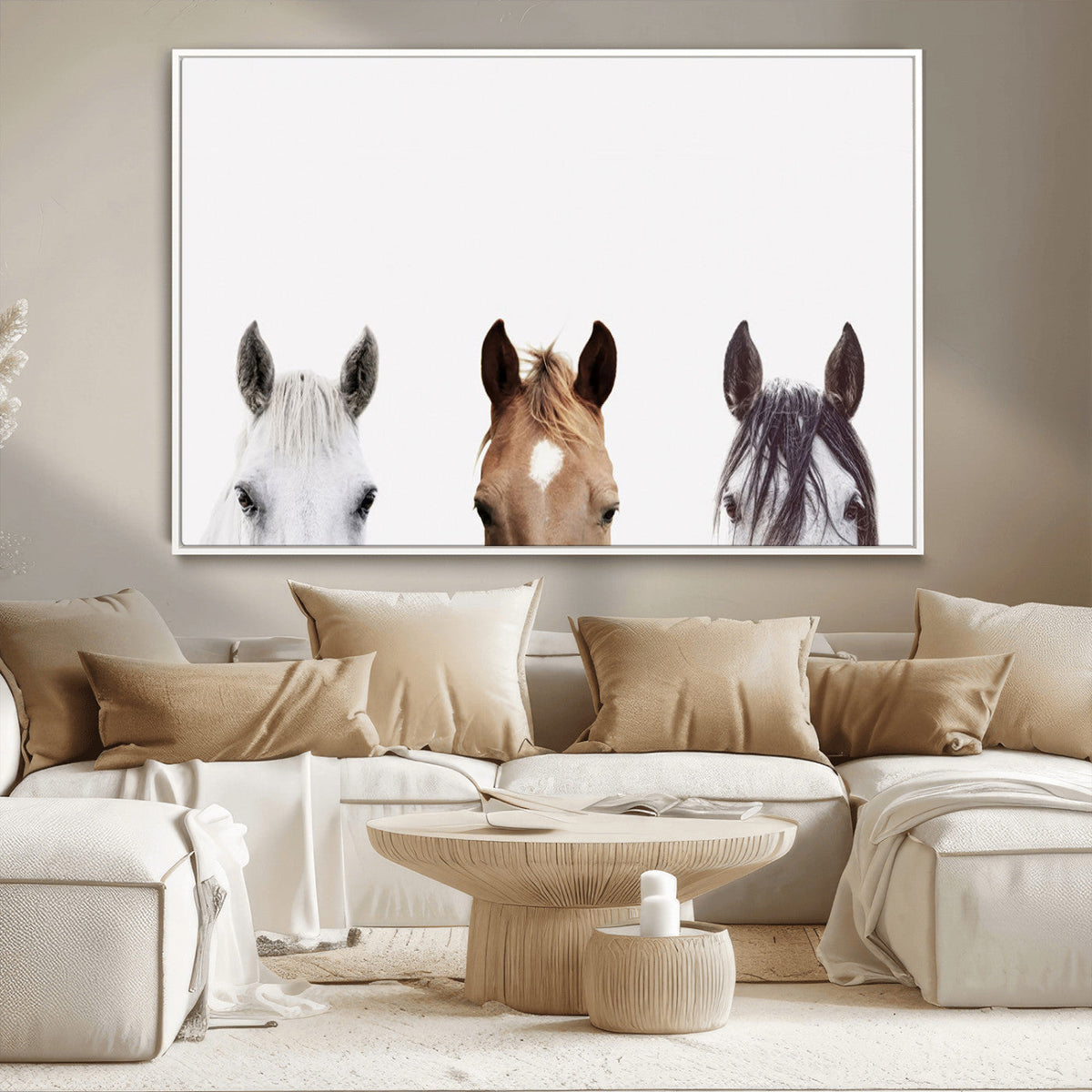 Horse Prints Set, Set of 3 Horse Wall Art, Horses Portraits,
