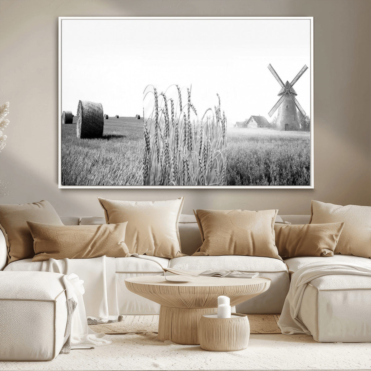 Vintage Farmhouse Black and White Triptych Wall Art – Giclee