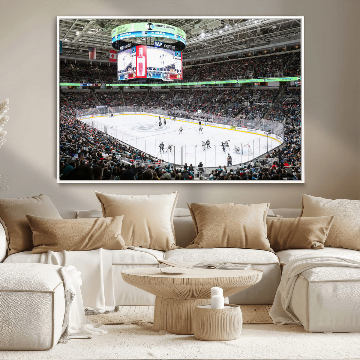 Sharks Arena Blackhawks Sharks Ice Hockey Stadium Wall Art