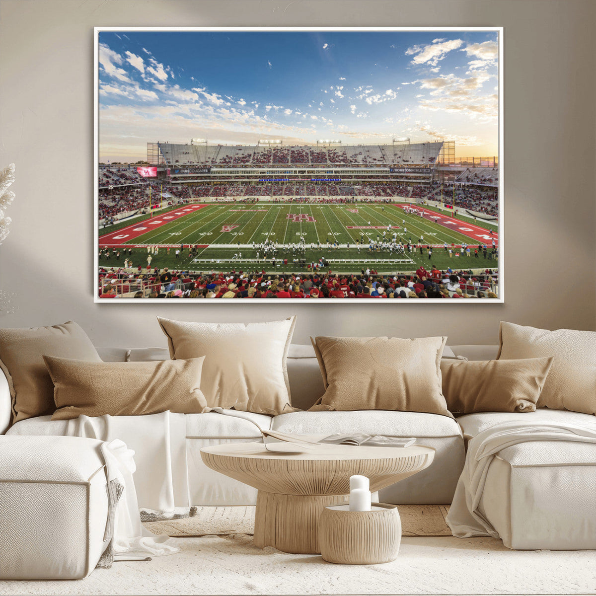 Framed Houston Cougars Football Team Print - Houston TDECU