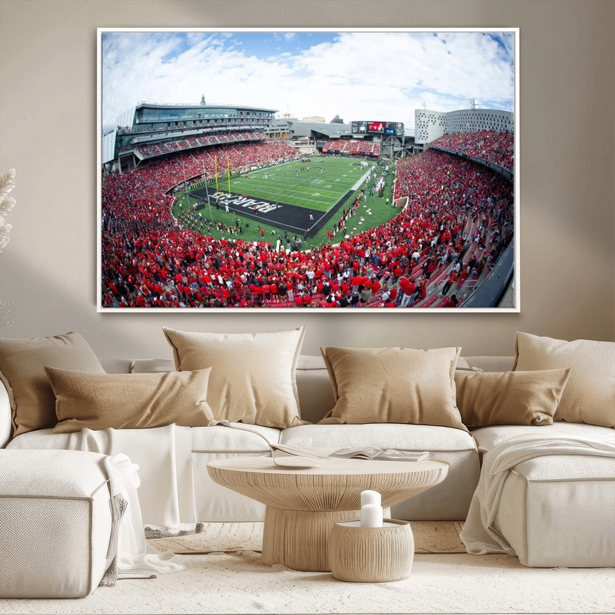 Cincinnati Bearcats Football Team Print - Nippert Stadium Wall Art Canvas Print