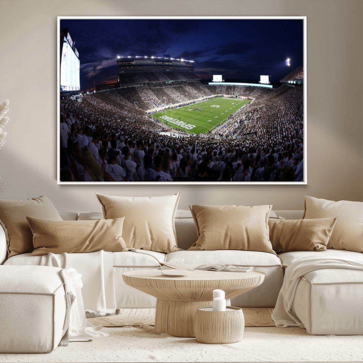 Michigan State Spartans Canvas, Framed Football Team Print -