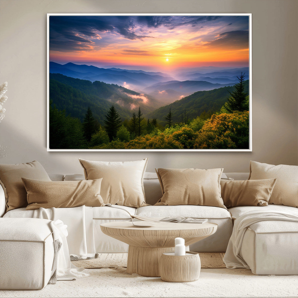 Majestic Mountain Sunrise Print | Landscape Wall Art |