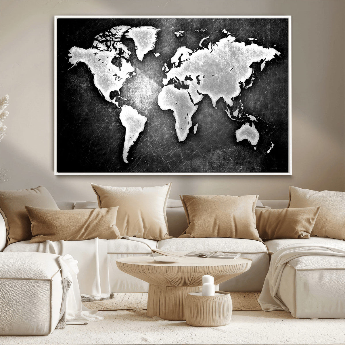 World Map Wall Art Canvas Print – Framed Wall Art for