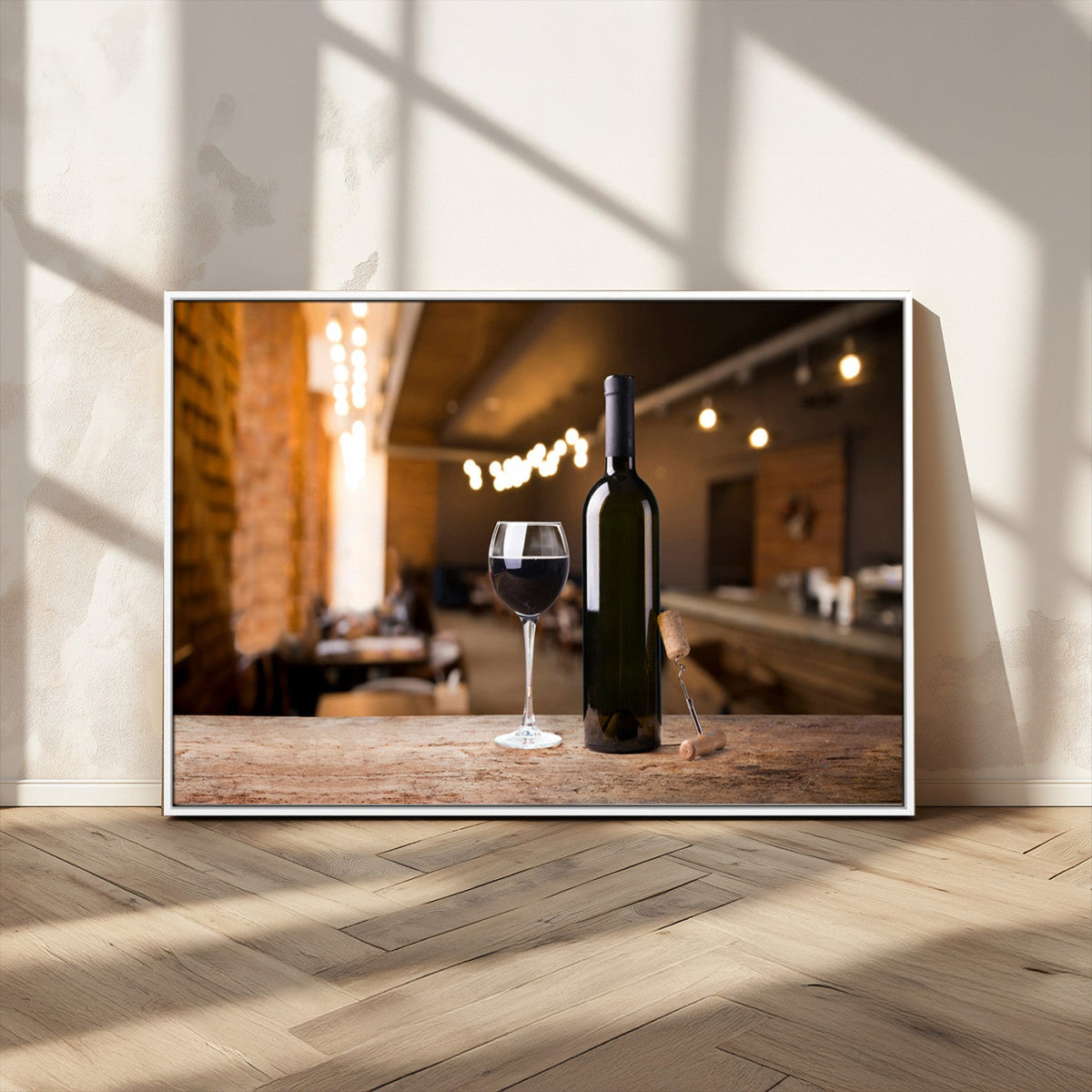 Wine and Bottle Wall Art Canvas Print