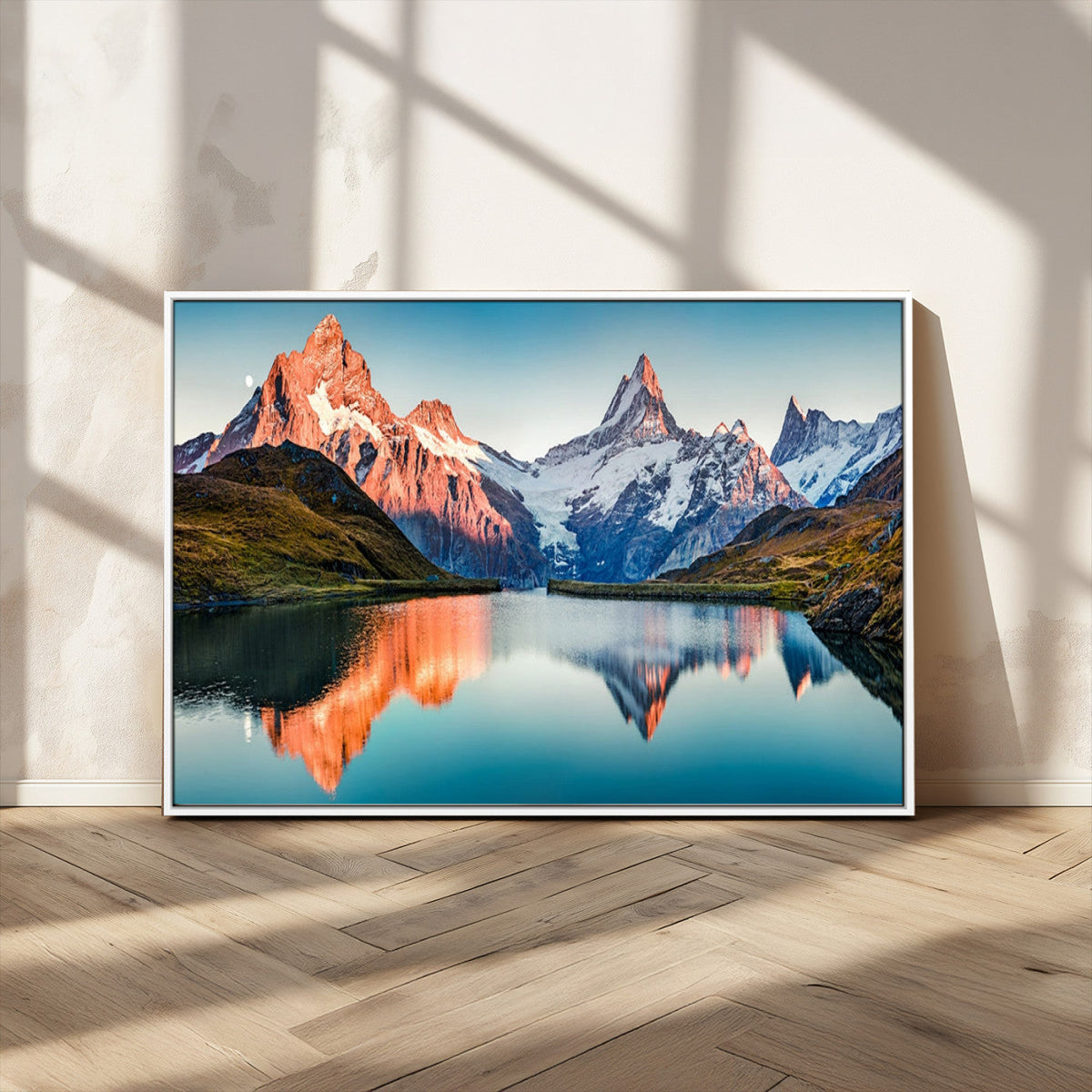 Landscape Mountain and Lake View Wall Art Canvas Print