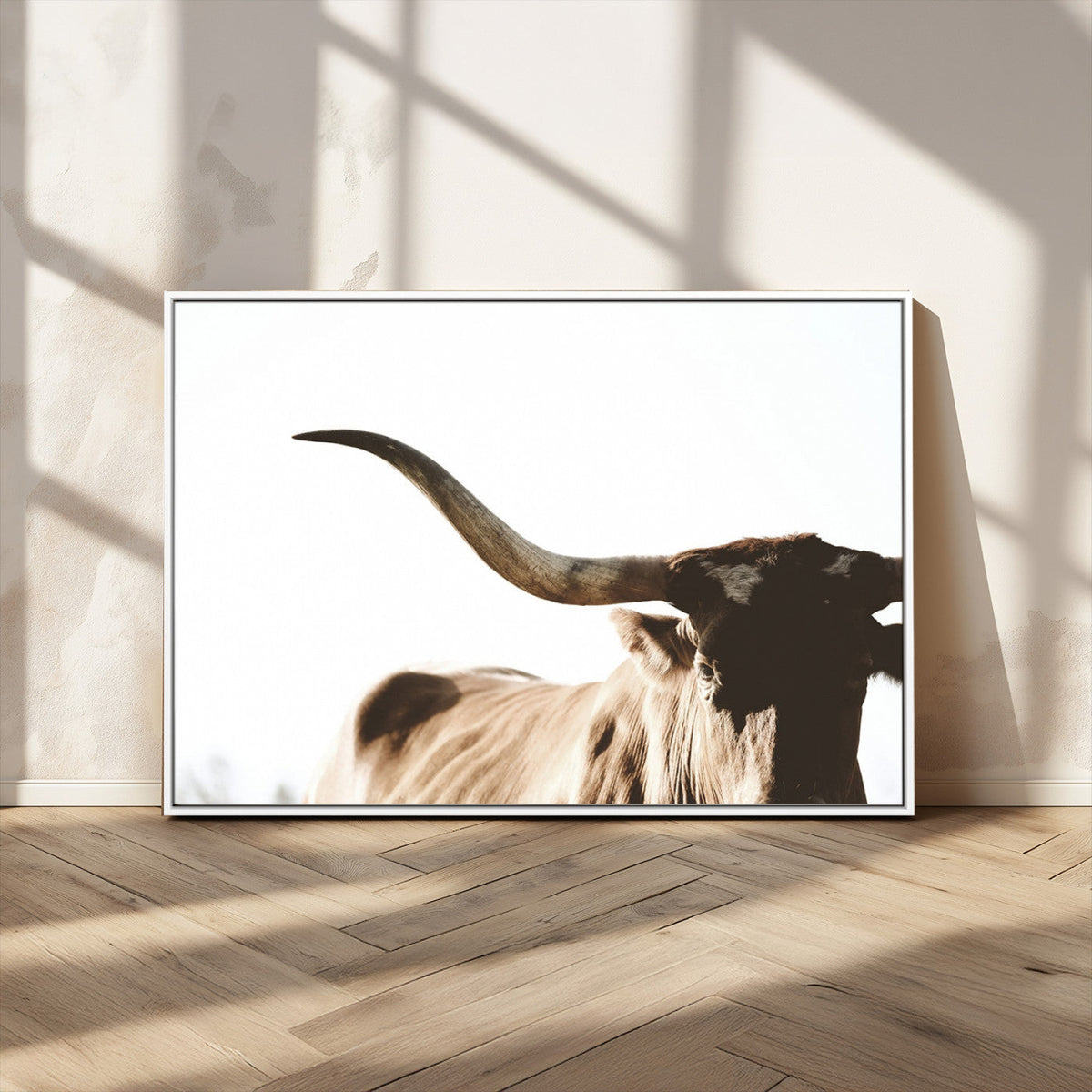 Texas Longhorn Wall Art Canvas Print | 3-Panel Large