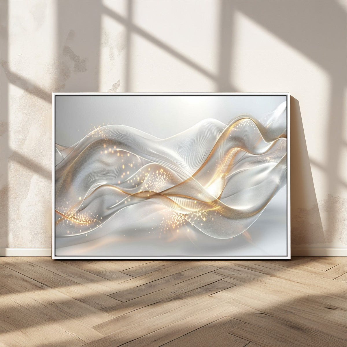 Abstract art Grey and Gold Lines Wall Art