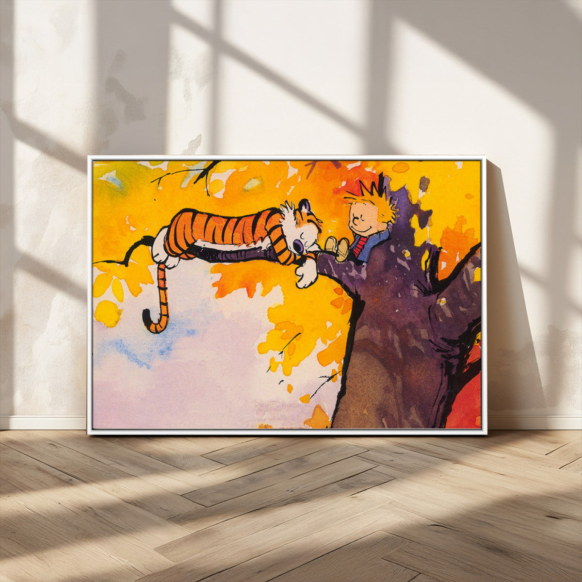 Calvin and Hobbes Tree Scene Canvas Print | 3 Panel Large