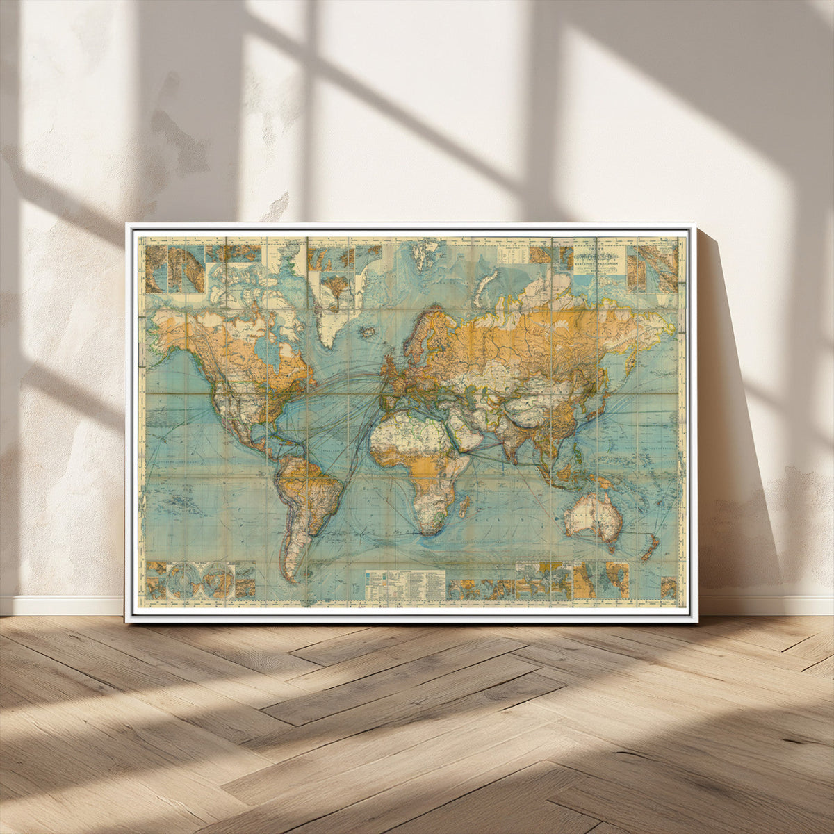 Push Pin World Map Canvas Print – Travel Tracker Wall Art