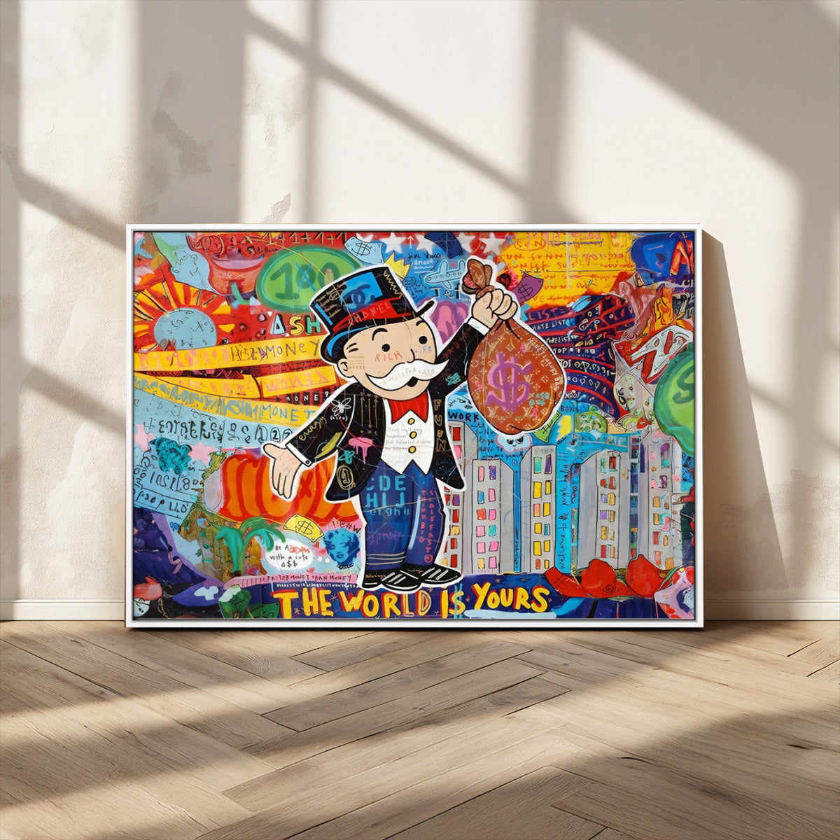 Pop Art Monopoly Man Canvas Wall Art Print - Bold and