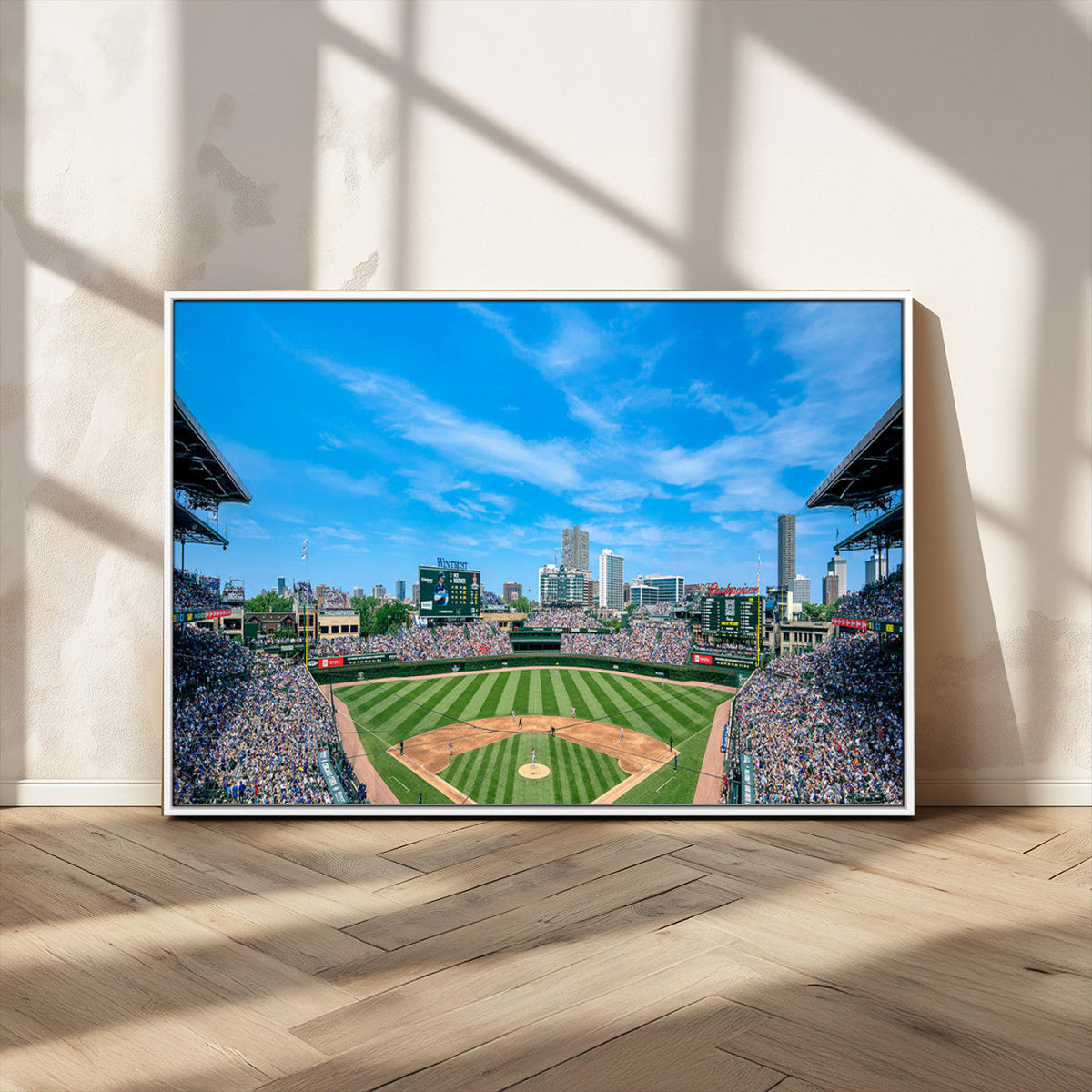 Wrigley Field Chicago Cubs Panoramic Art Multi-Piece Canvas