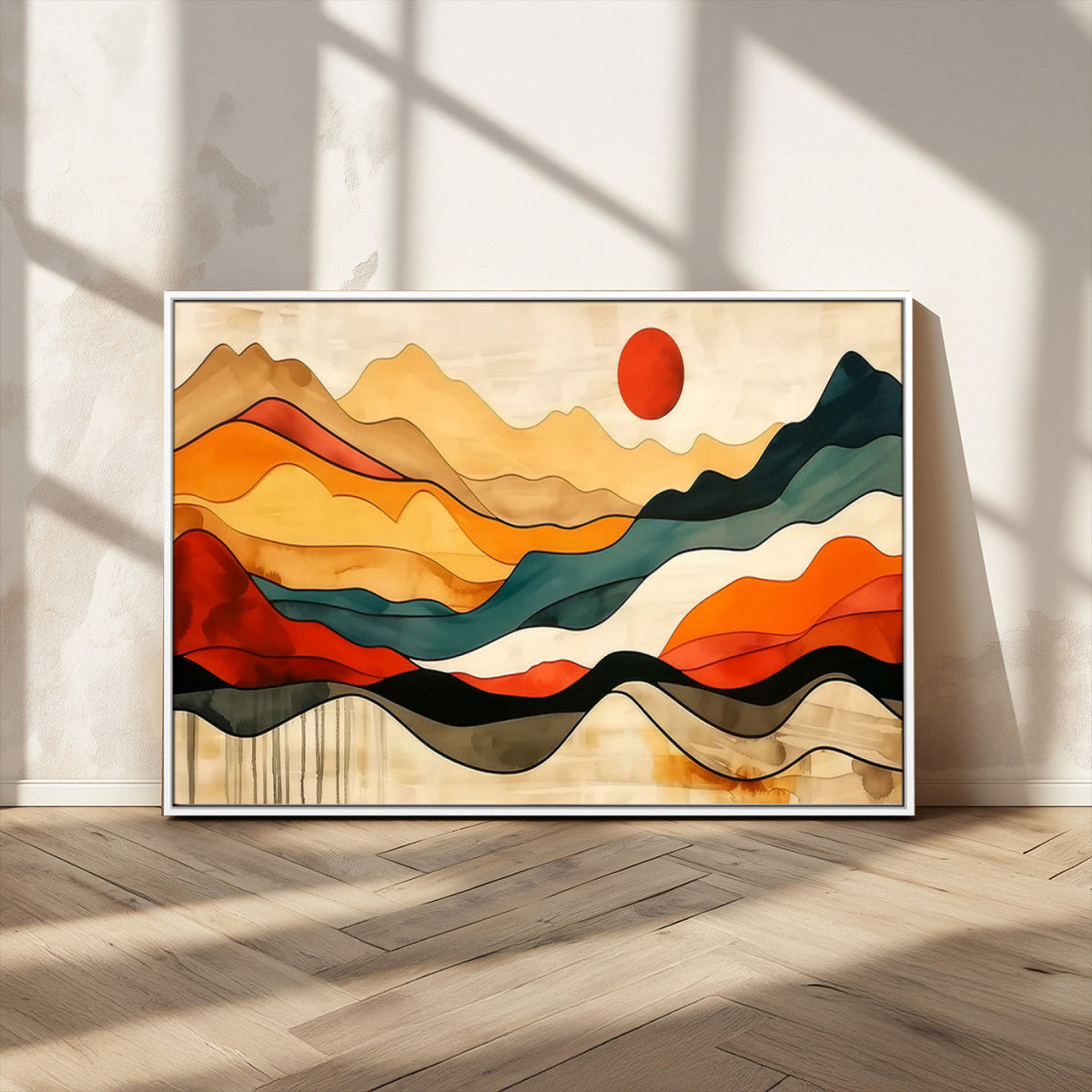 Mid Century Wall Art Print - Abstract Woodland Print -