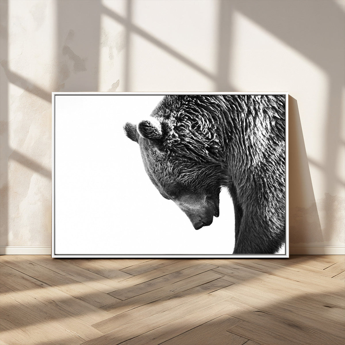 Black and White Grizzly 399 Bear Canvas Print Wall Art |