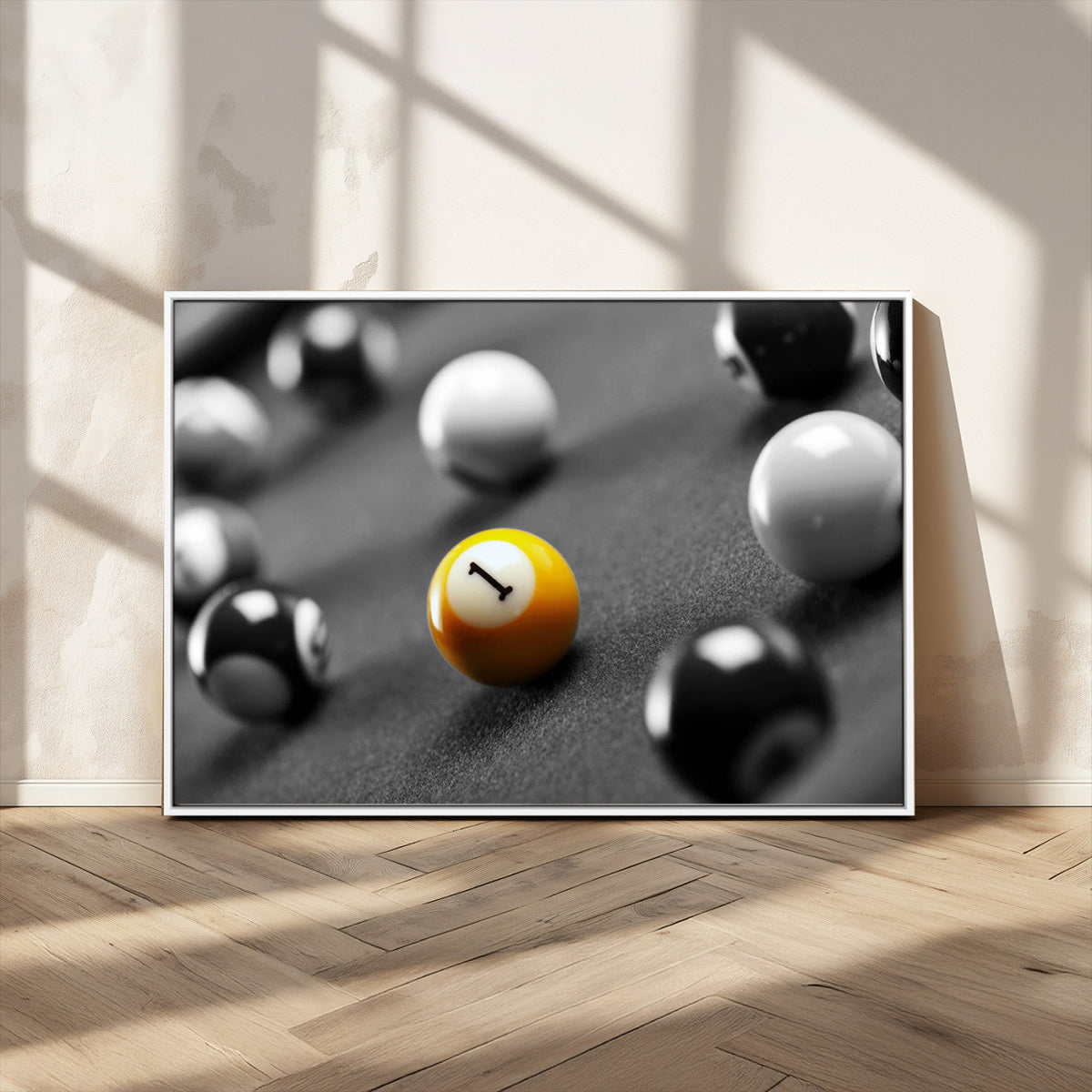 Wall Art Pool Table and Balls Canvas Print
