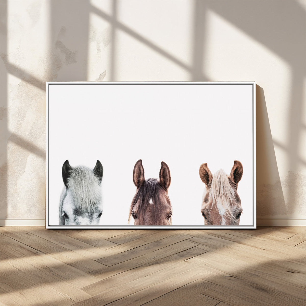 Horse Wall Art - Minimalist Horse Triptych Wall Art – Modern