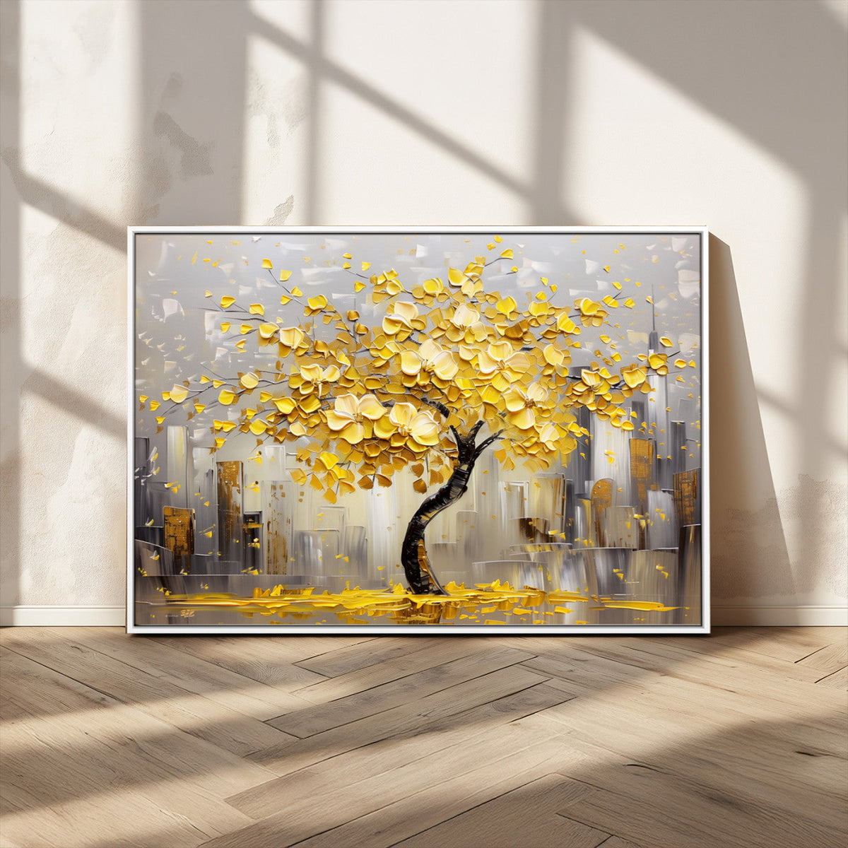 Golden Tree Canvas Print | Abstract Wall Art for Modern