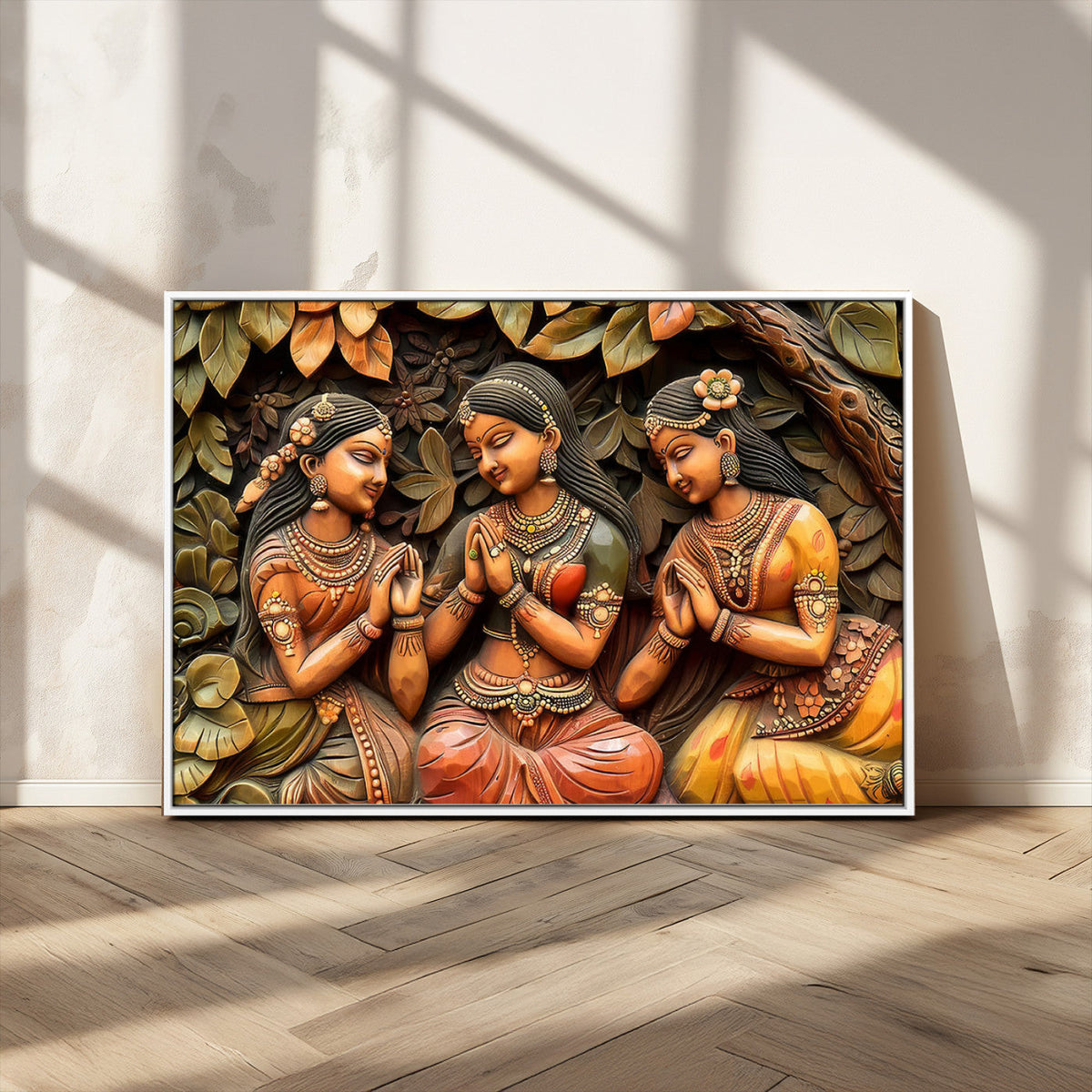 Indian Woman Statue Wall Art Canvas Print