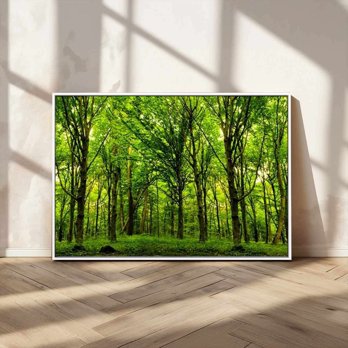 Lush Green Forest Canvas Print | 3-Panel Forest Wall Art |