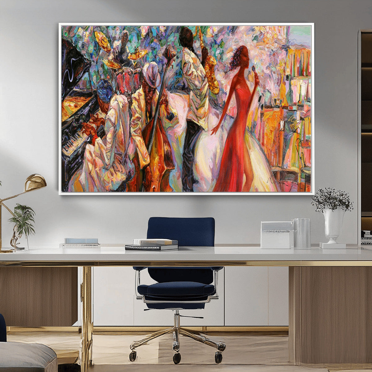 Abstract Afro American Jazz Canvas Wall Art | Music-Inspired