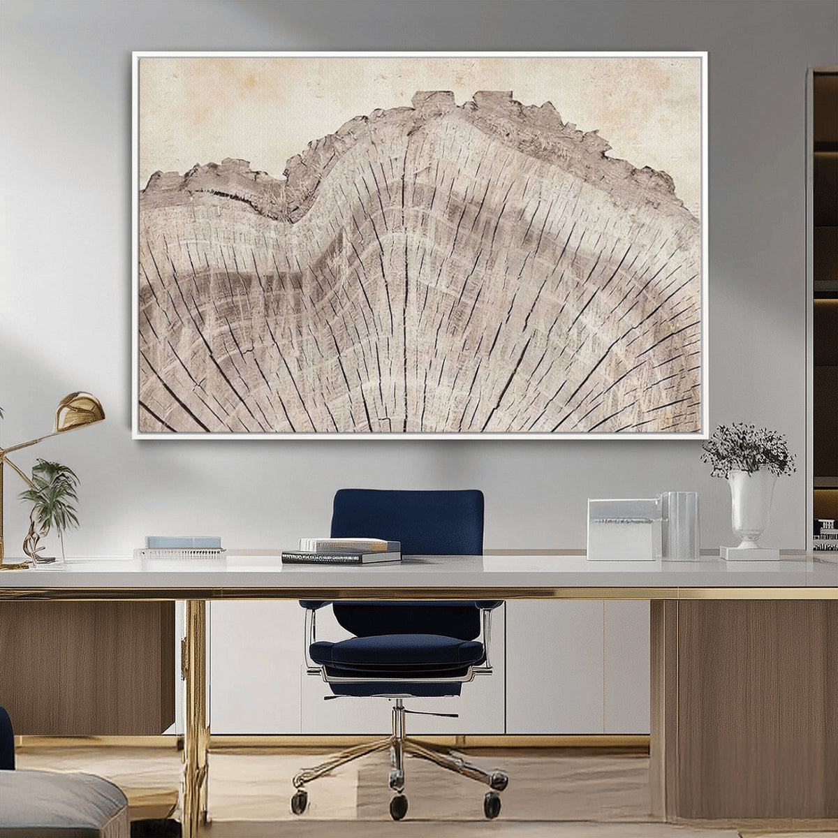 Tree Ring Wall Art Triptych, Rustic Wood Ring Canvas Print,