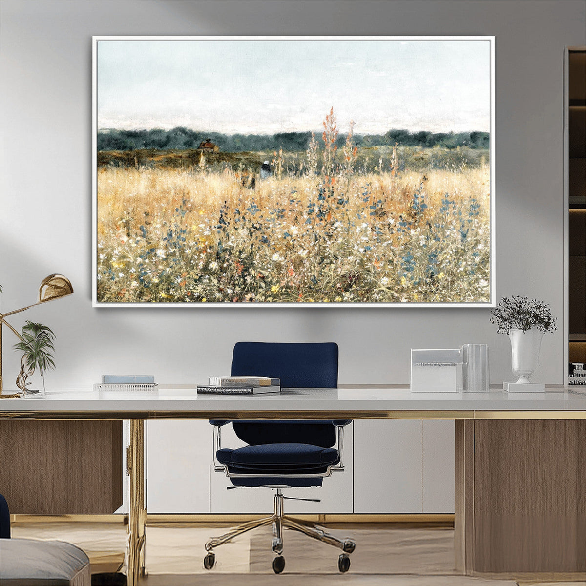 Wildflower Field Wall Art Canvas | Nature-Inspired Landscape