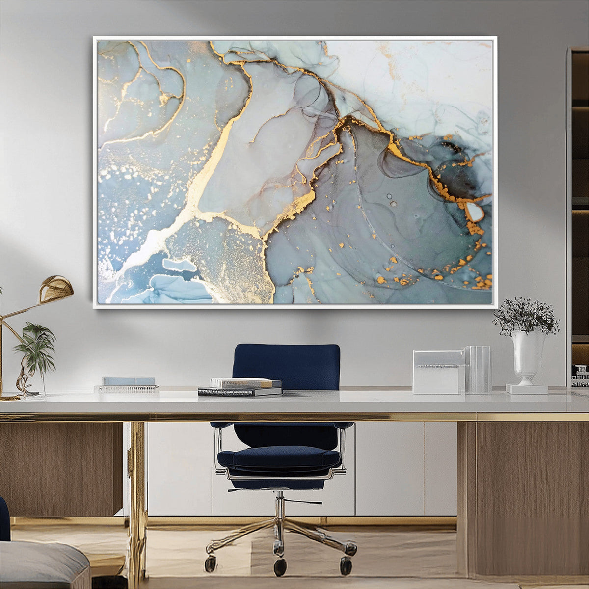 Large Abstract Marble Wall Art Canvas Print for Living Room