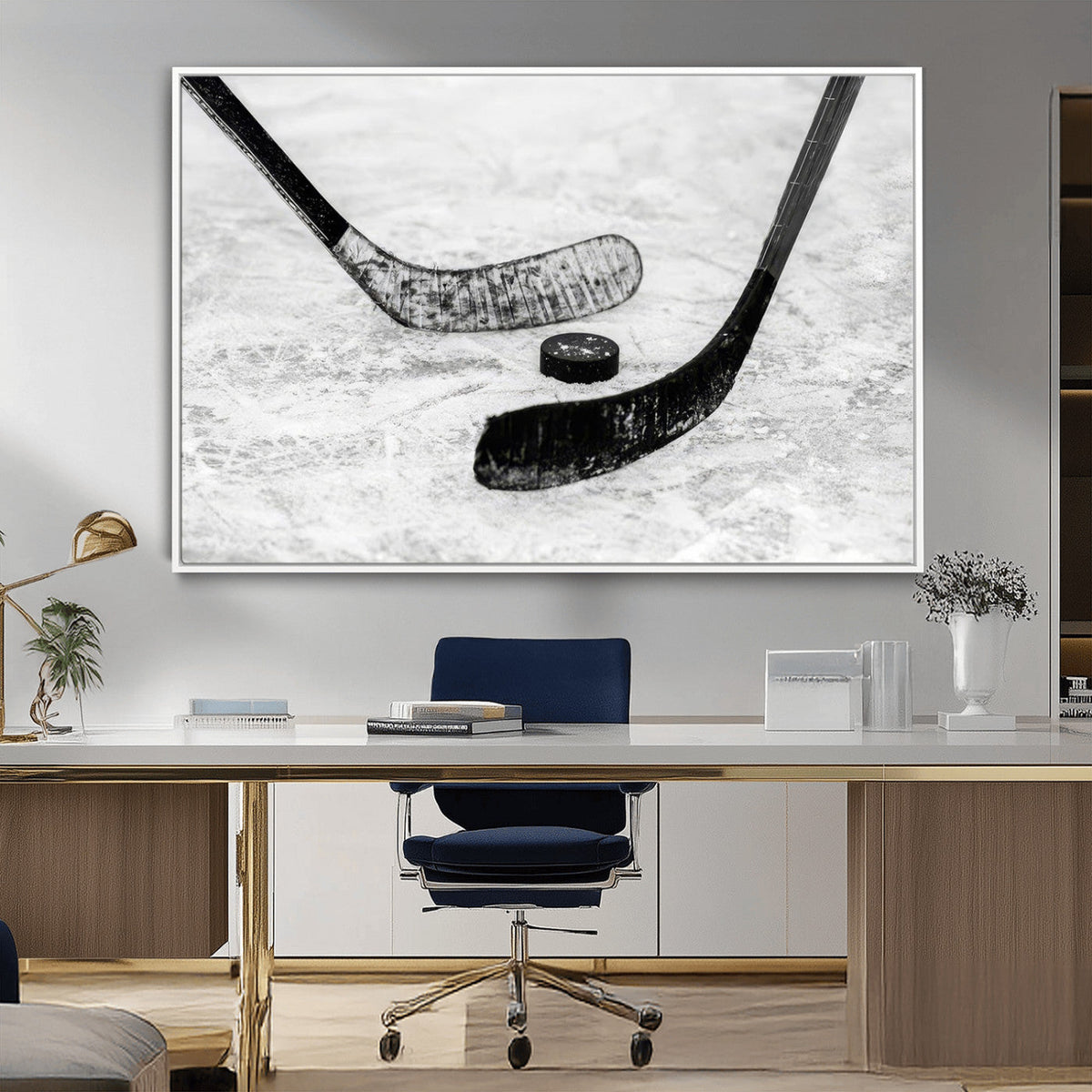 Winter Ice Hockey Sport Canvas Wall Art Print - Hockey Wall