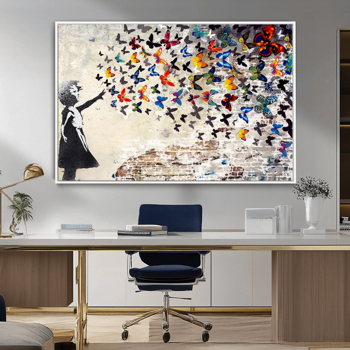 Banksy Graffiti Wall Art Canvas Print: Girl Releasing