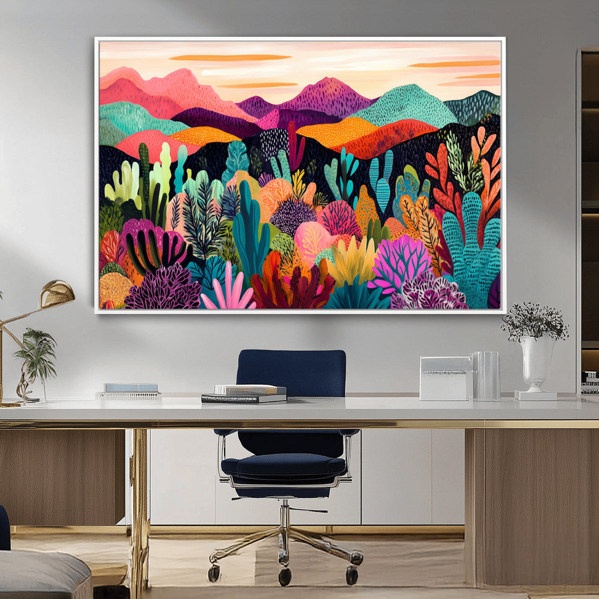Abstract Kusama Print - Landscape Canvas Wall Art Print -