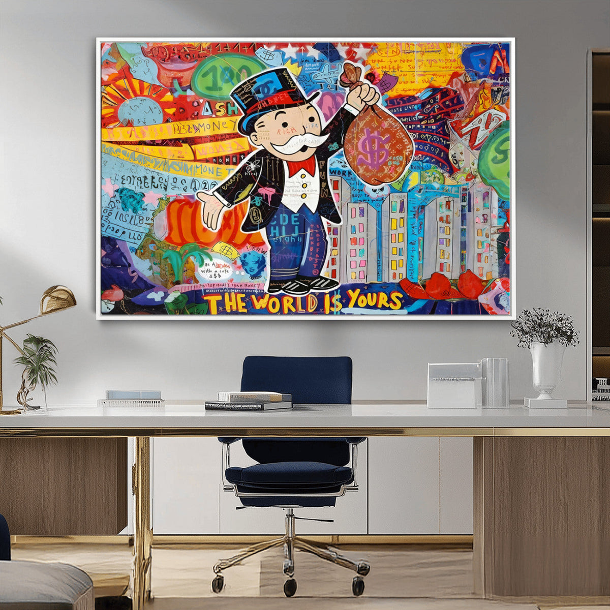 Pop Art Monopoly Man Canvas Wall Art Print - Bold and