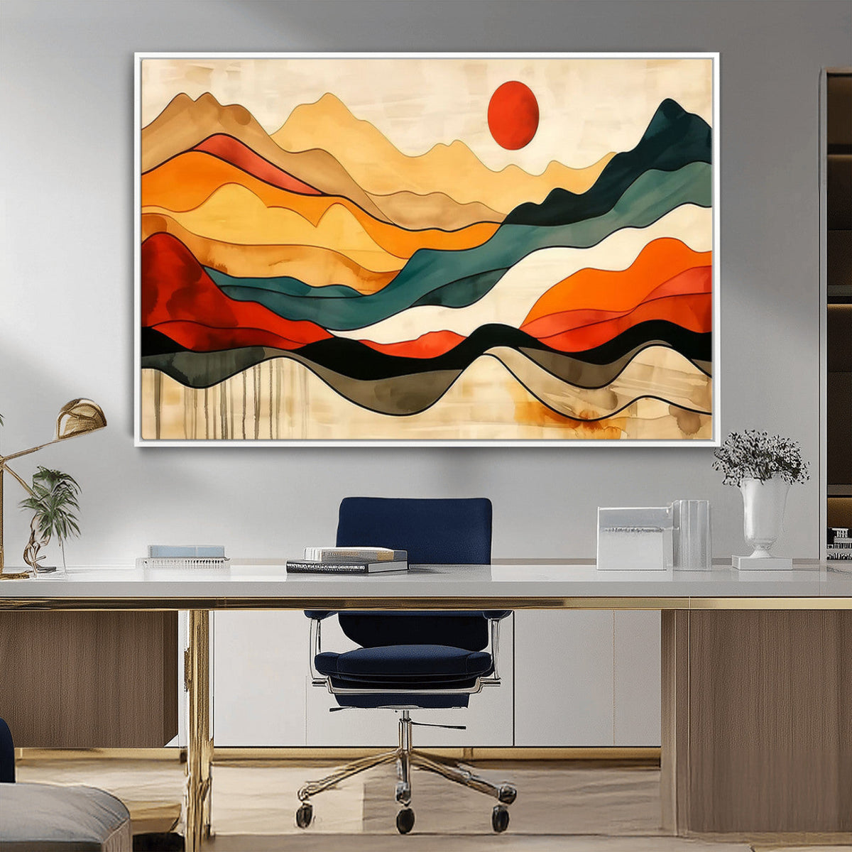 Mid Century Wall Art Print - Abstract Woodland Print -