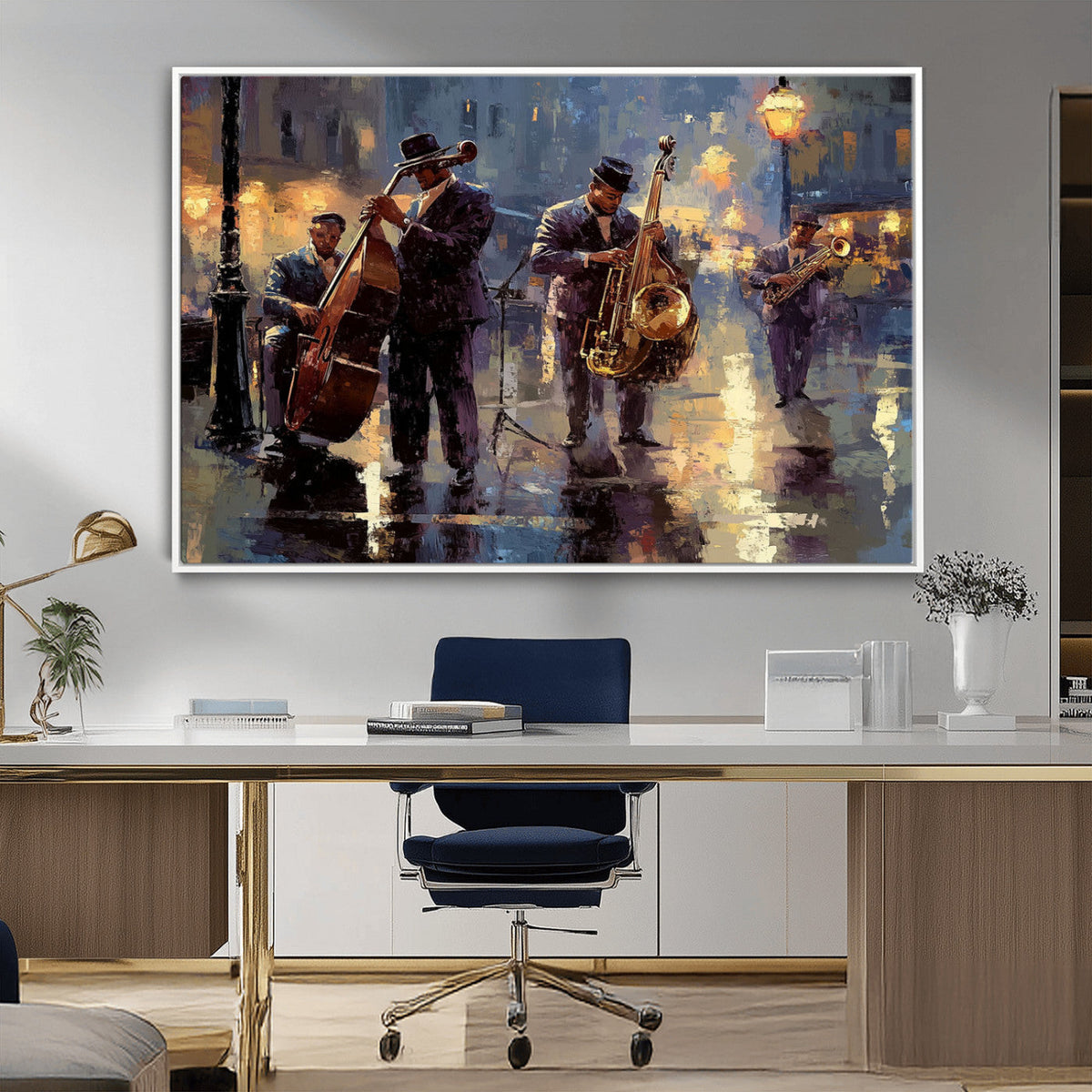Afro Abstract Jazz Music Wall Art Canvas Print – Colorful