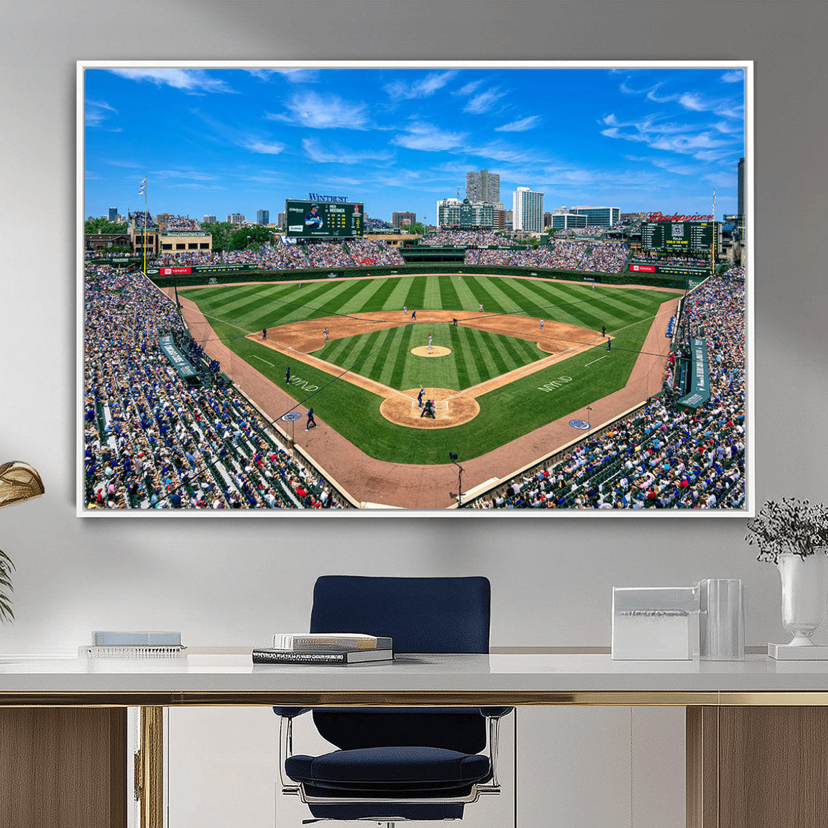 Wrigley Field Baseball Stadium Canvas Wall Art – Packed
