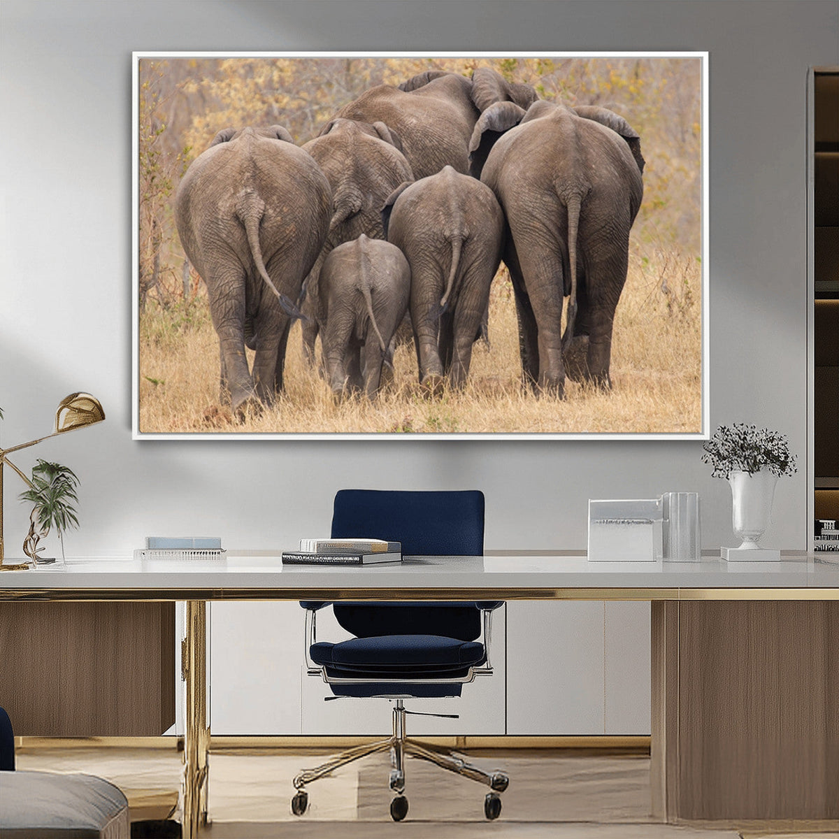 Wild Elephant Wall Art Canvas Print