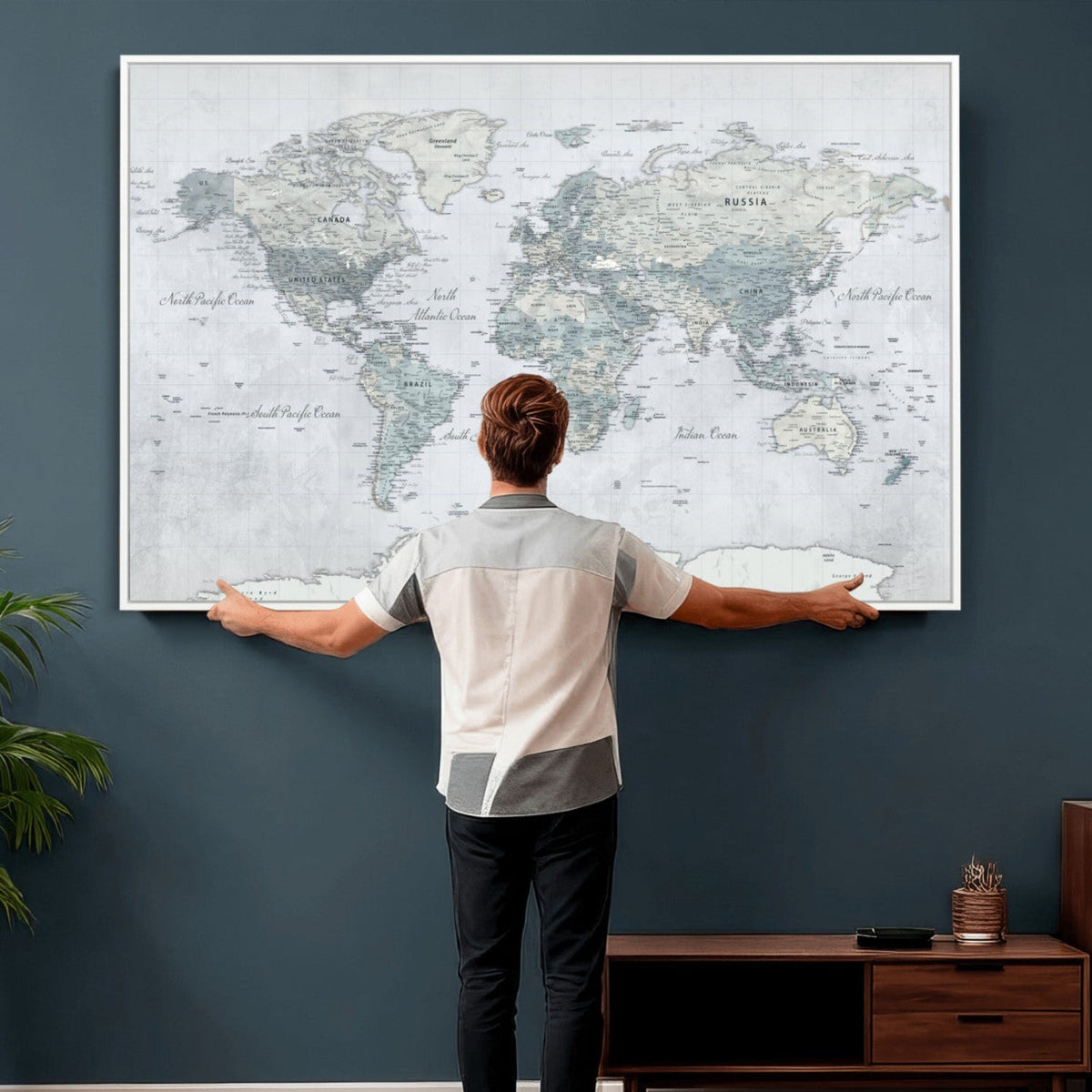 World Map Canvas Print – Detailed Map of the World Wall Art