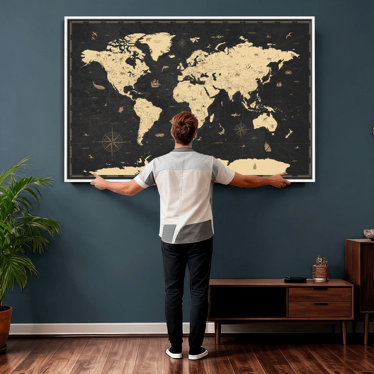 World Map Canvas Print – Detailed Map of the World Wall Art