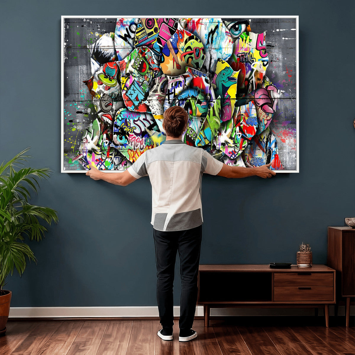 Abstract Graffiti Collage Street Art Wall Art Canvas Print
