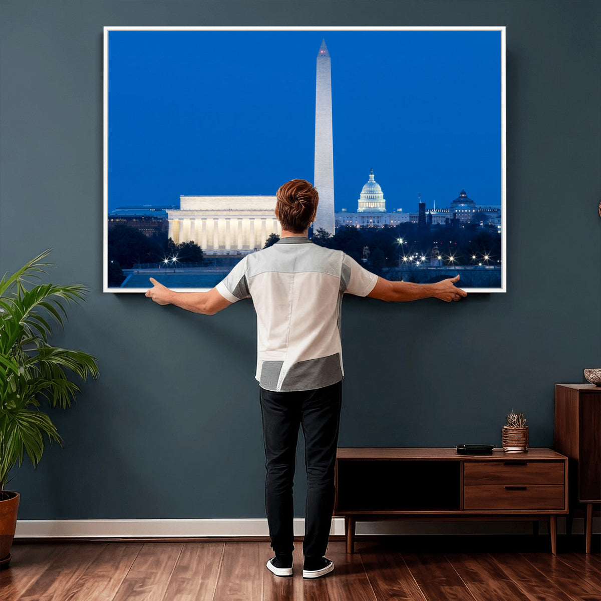 Washington DC Skyline Wall Art Canvas Print – Lincoln