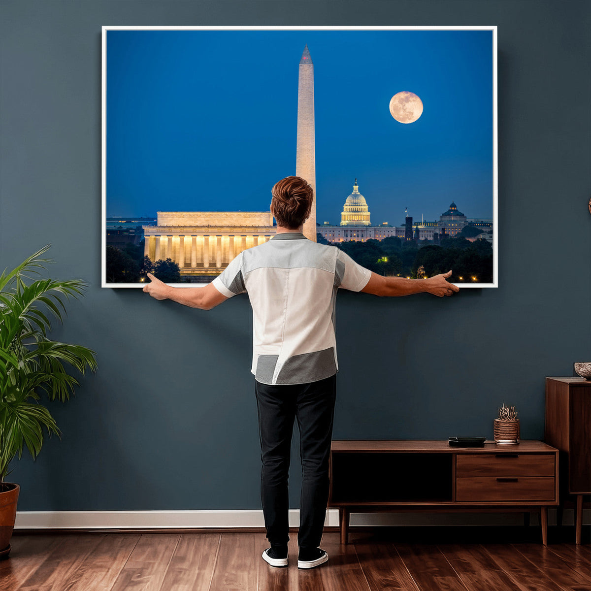 Washington DC Skyline Wall Art Canvas Print – Lincoln
