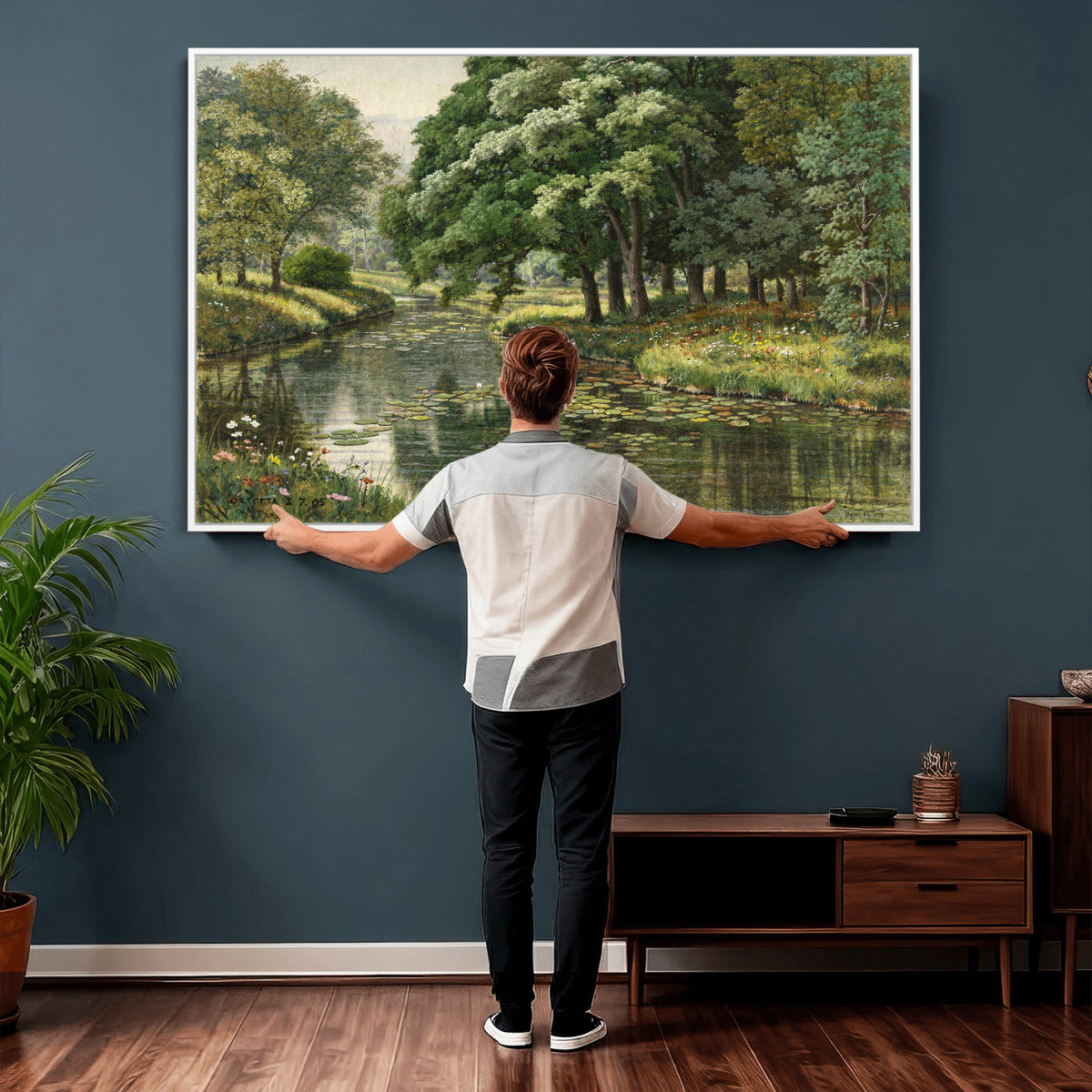 Forest Stream Canvas Wall Art, Peder Monsted A Forest Stream