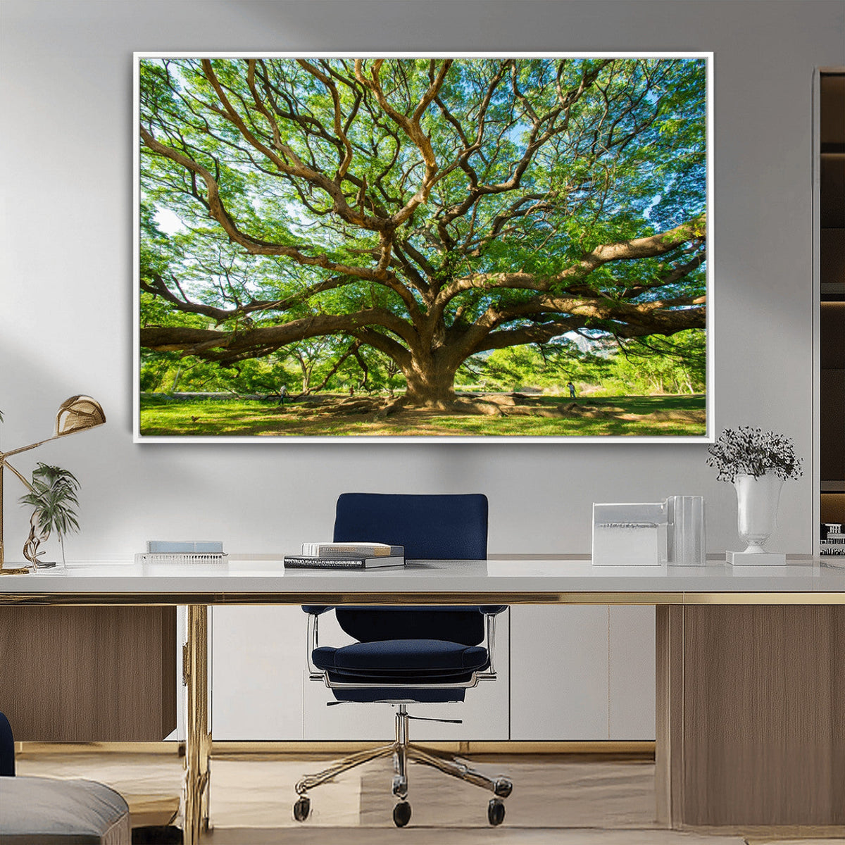 Majestic Oak Tree Wall Art – Serene Nature Canvas Print with