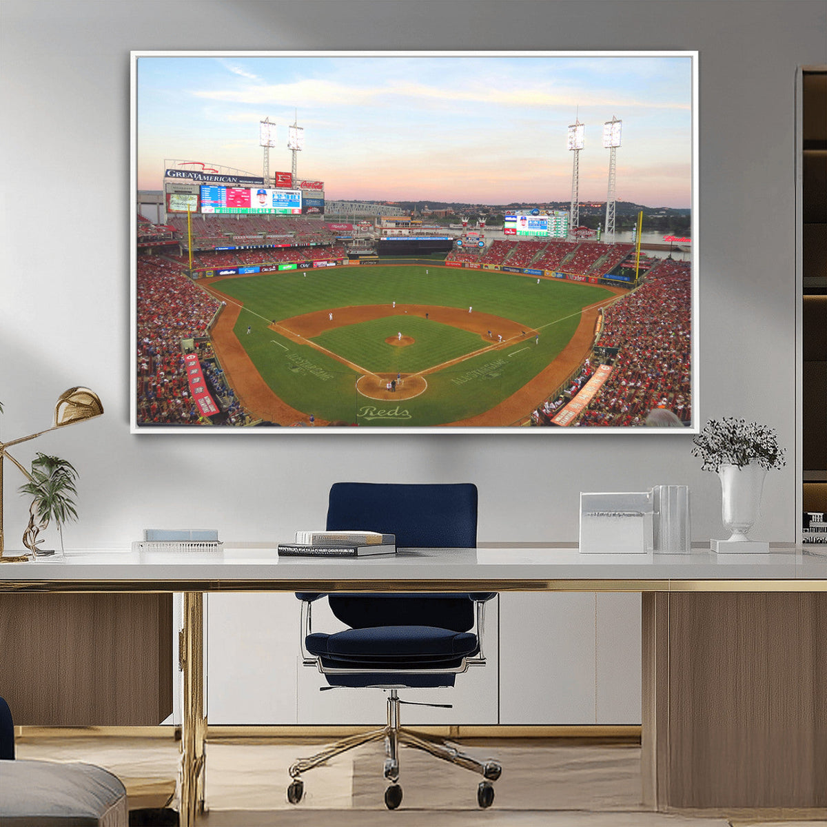 Cincinnati Reds Baseball Print Canvas- Cincinnati