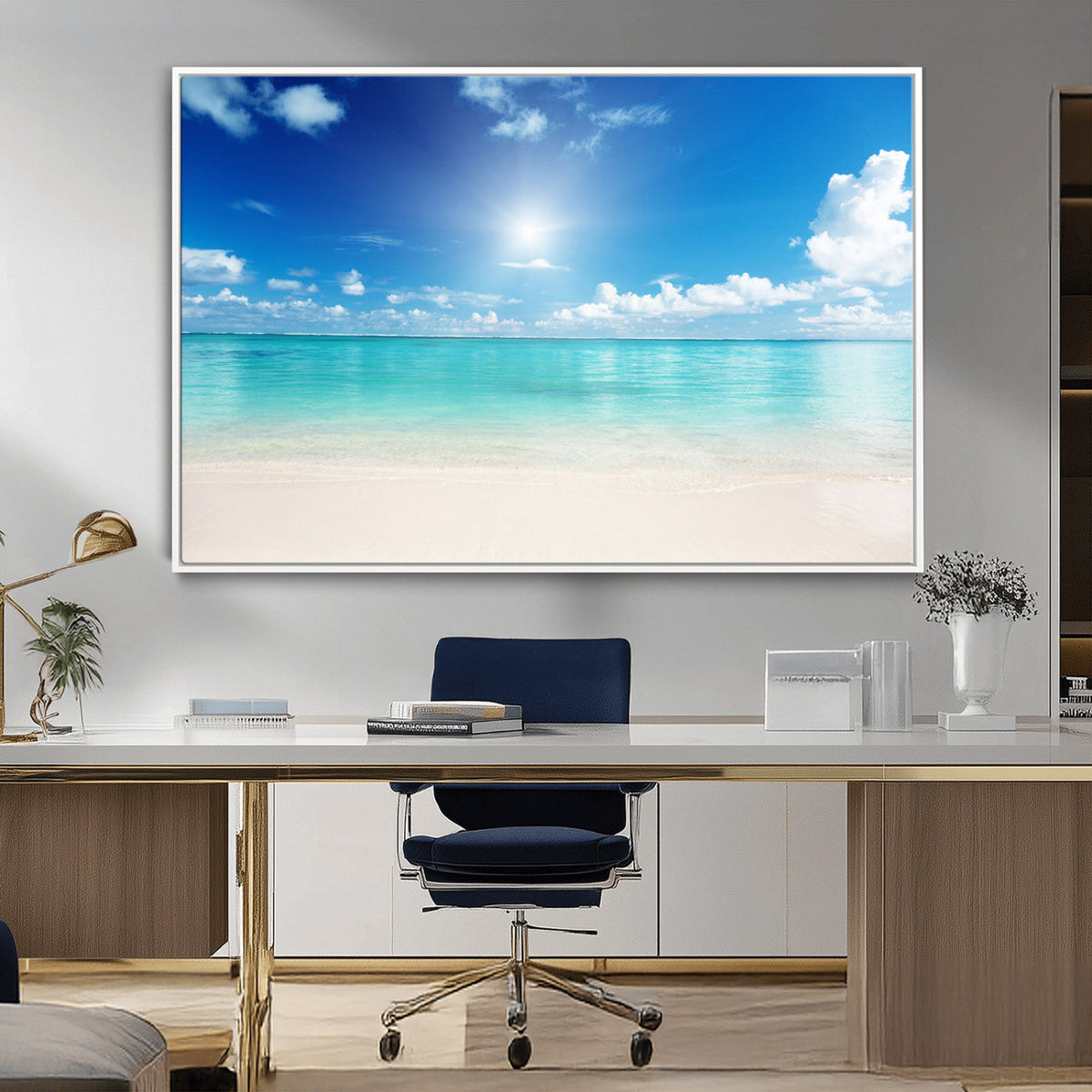 Blue Ocean Wall Art Canvas Print - Tranquil Ocean Paradise